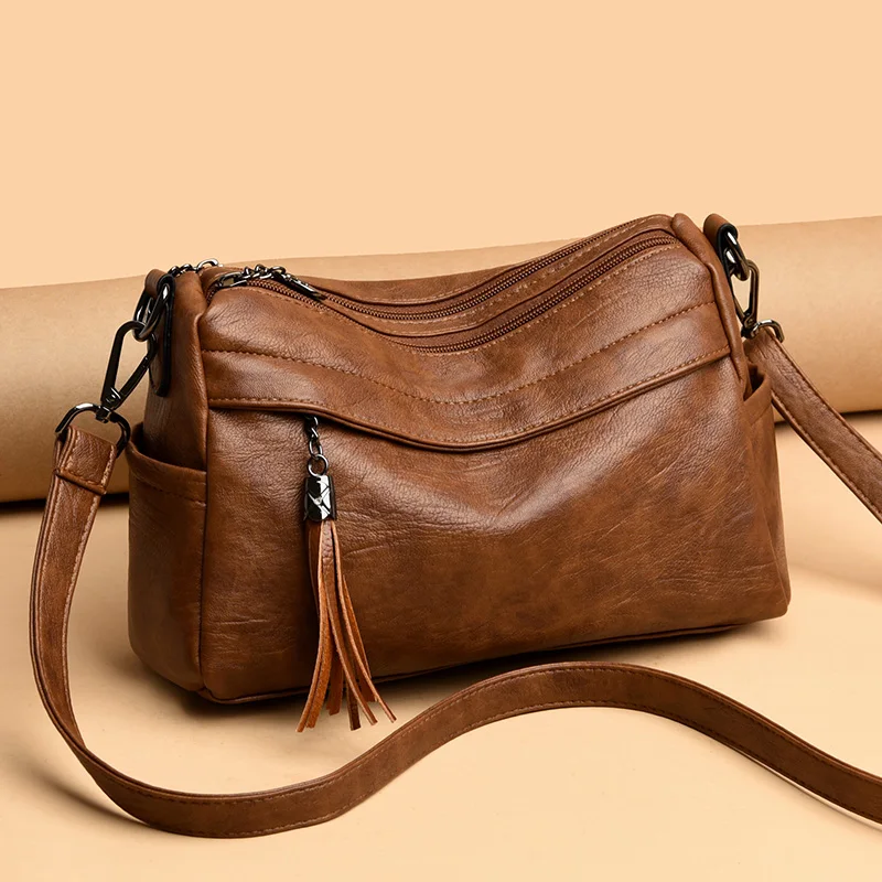 Женская мягкая кожаная сумка через плечо с кисточками, роскошные сумки, женские сумки, дизайнерские сумки через плечо для женщин, ручная сумка