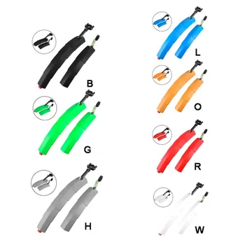 

2pcs Bicycle Fenders Plastic Mountain Bike Parts Guard Front And Rear Wing With Tail Light For Saddle Removable Bicycle