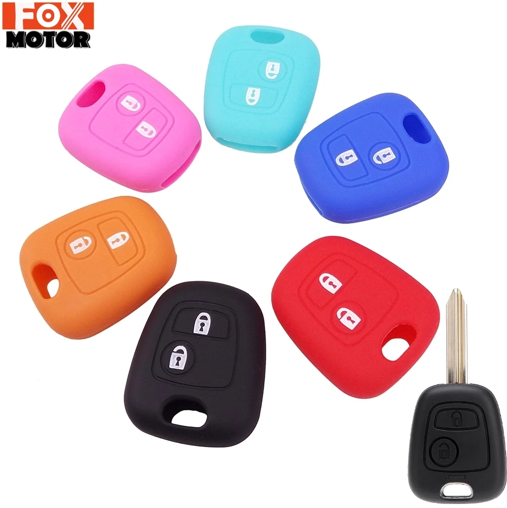 2 кнопки силиконовый ключ крышка подходит для CITROEN C1 C2 C3 C4 XSARA PICASSO PEUGEOT 106 107 206 207 307