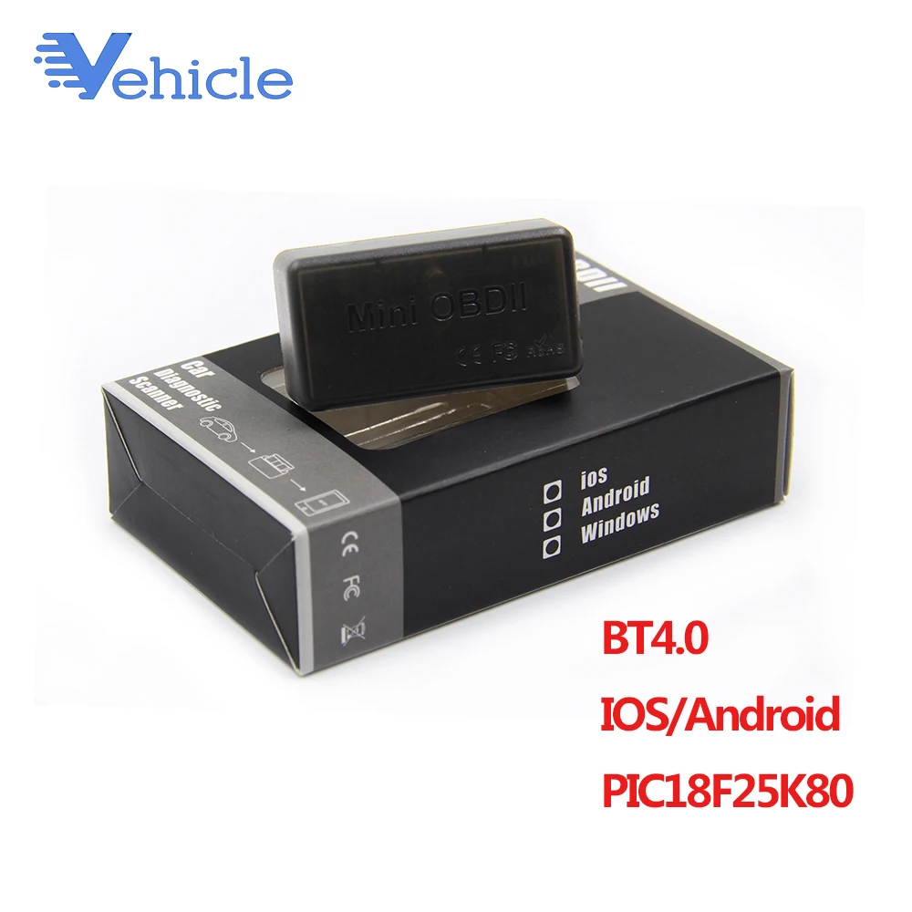 Для Android OBD2 ELM327 v1.5 PIC18F25K80 чип Bluetooth 4,0 Автомобильный диагностический инструмент Мини elm 327 V1.5 OBD сканер Код ошибки считыватель - Цвет: black