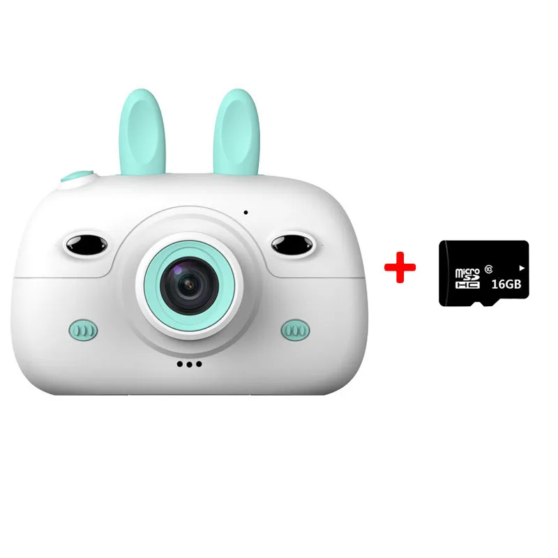 18MP 2,4 дюймов детская мини-камера с цифровым двойным объективом HD камера для фото-видео TF карта Поддержка маленьких зеркальных фотокамер подарки для детей на день рождения - Цвет: Blue Camera-16G TF