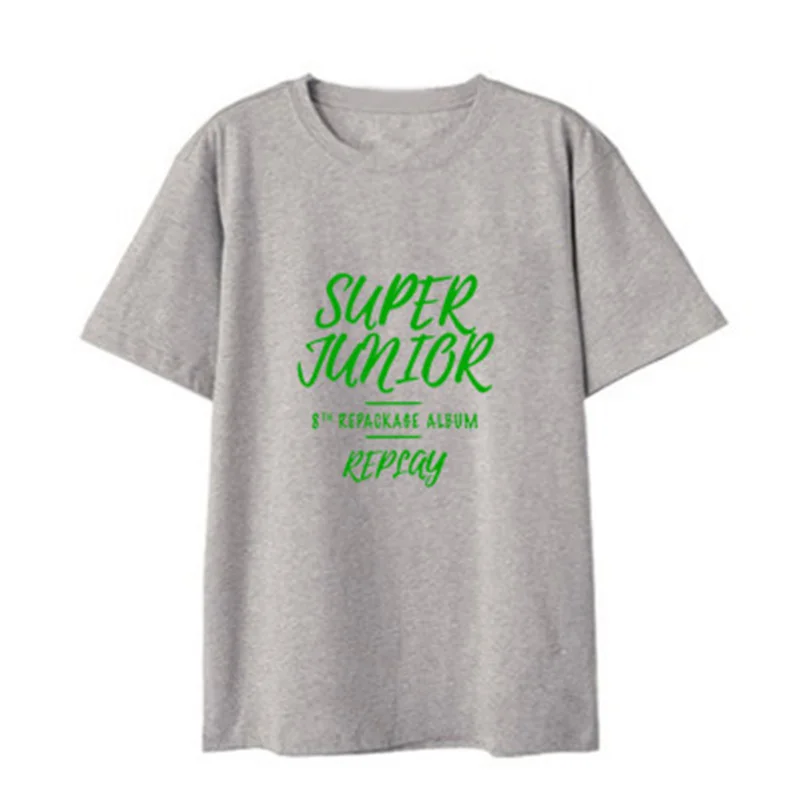 07 SUPERJUNIOR 8th Repackage новая футболка с коротким рукавом с альбомом Replay Park Jung-Soo HeeChul Han Geng YeSung KangIn LJJ429 - Цвет: 07