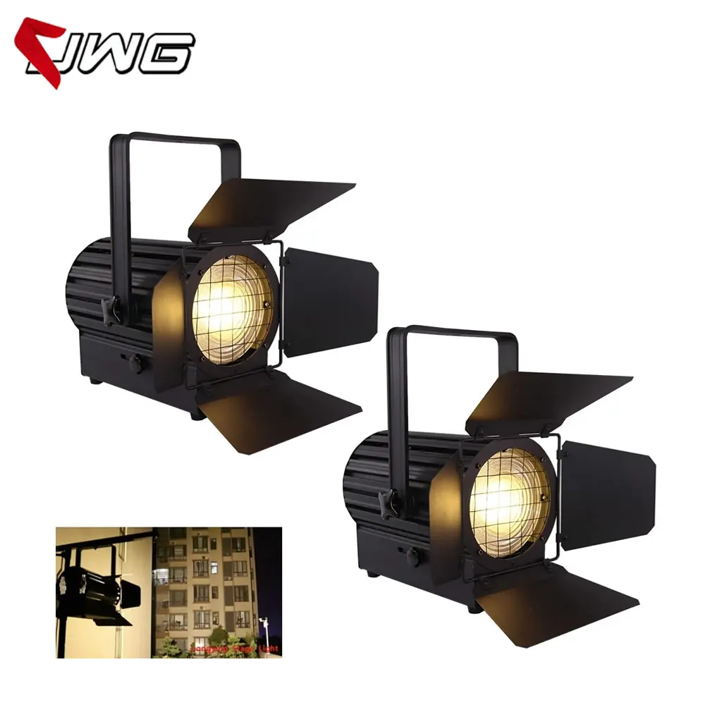 

2 шт./Лот Новый 200 Вт COB теплый белый Светодиодный прожектор с Barndoor 3200K/5600K DMX Fresnel Radio Television Spotlight
