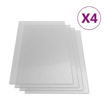 

4 X Polycarbonate Sheet 1130x605mm Greenhouse Decoration Supplies Lightweight Sturdy UV Resistant Covering Assistant Transparent
