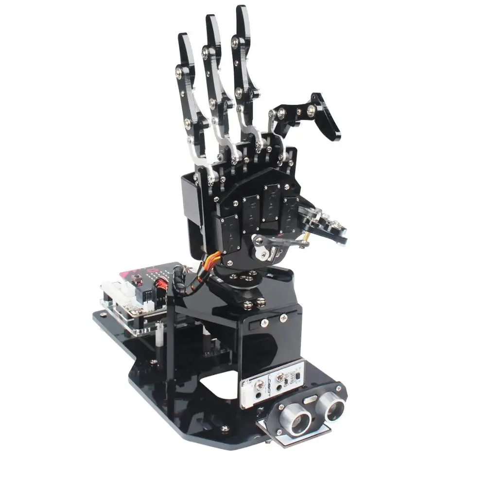 US $159.99 Open Source Robot Hand UHandbit With Microbit Programmable Robotic Arm Kit For AI Learning