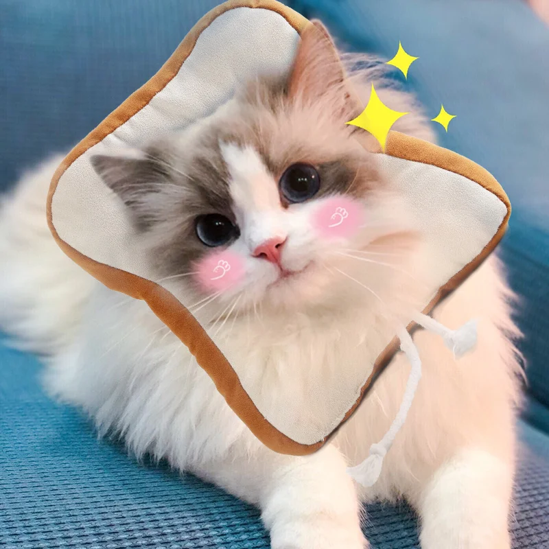 Pet Cat Elizabeth Circle авокадо в форме хлеба из хлопка Регулируемый защитный ошейник для