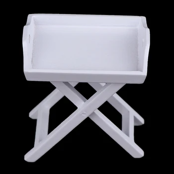 

1pcs Furniture Toys Accessories 1:12 Dollhouse Miniature White Tray Table Shelf Model