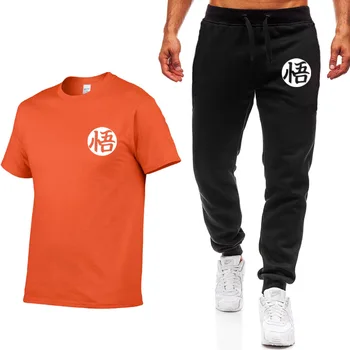 

2020 summer T-shirt + pants suit casual printing men's sports pants fitness jogging pants T-shirt