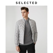 Мужская зимняя бейсбольная куртка с воротником, плиссированная куртка на утином пуху, верхняя одежда S | 419412590