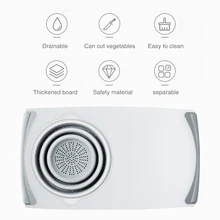 Складная портативная разделочная доска, 2 в 1, утолщенная корзина для слива, многофункциональная, домашняя, съемная, экономия пространства