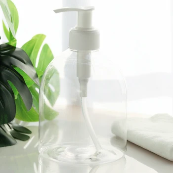 

Original 4Pcs 500ml Large Capacity Clear Shampoo Empty Gel Container Pressed Pump Refillable Bottle Travel Soap Dispenser