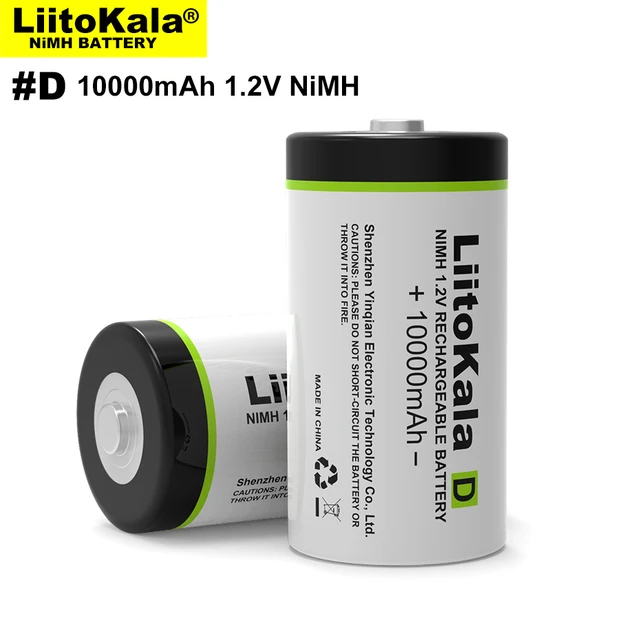 2PCS LiitoKala D Size Battery D Cell 10000mAh Huge Capacity Ni-MH  Rechargeable D Batteries for Water heater - AliExpress