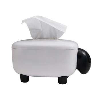 

Cute White Tissue Box Cover Minimalist Plastic Home Decor Rectangular Boite Mouchoir Papier Storage Napkin Case Organizer KK60TB