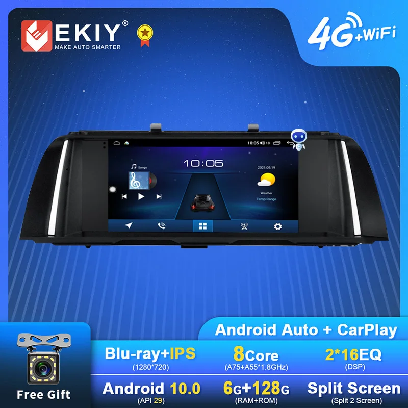 Автомагнитола EKIY на Android для BMW 5 серии F10 F11 2009-2017 навигация GPS 1280*720 IPS DSP Carplay