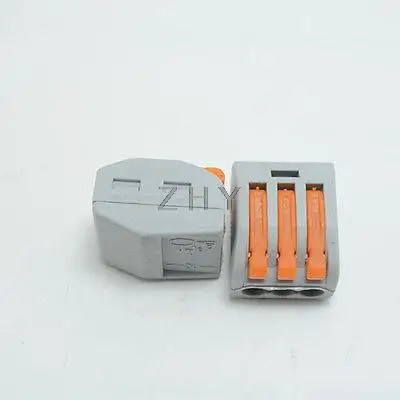 

50Pcs Wire Wiring Connector 3 pin Terminal Block Lever AWG 28-12 222-413