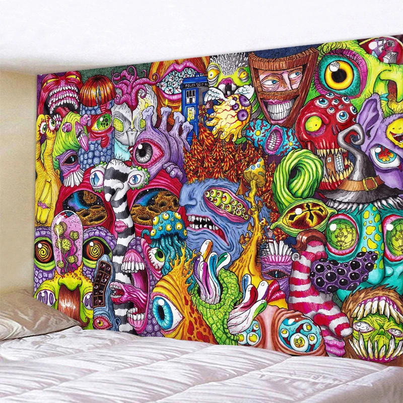 Abstract art home decoration witchcraft tapestry Mandala tapestry Bohemian decorative yoga mat psychedelic scene mattress