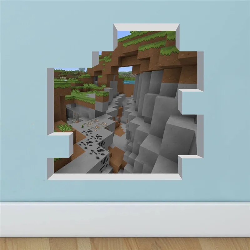 Мультфильм 3D Настенный игровой стикер для детской комнаты Фреска плакат домашний декор Настенная Наклейка плакат квадратный мир игровой плакат