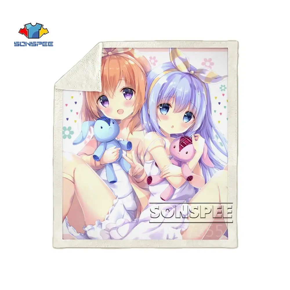 SONSPEE Кролик дом обувь для девочек Harajuku Дети взрослых 3d принт одеяло Теплый диван одеяло покрывало путешествия постельные принадлежности магазин при фабрике K138 - Цвет: 6