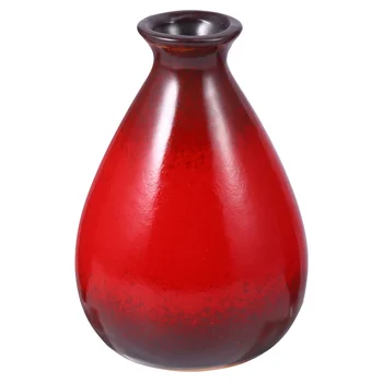 

1pc Ceramic Vase Simple Elegant Flower Arrangement Dry Flower Vase Desktop Decoration for Office Hotel Home (Red)