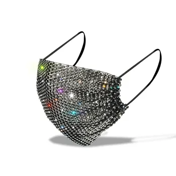 

Sparkle Rhinestone Metal Triangle Jewelry Mask Glitter Nightclub Heavy Metal Jewelry Men Women Multicolor Exquisite Accessories