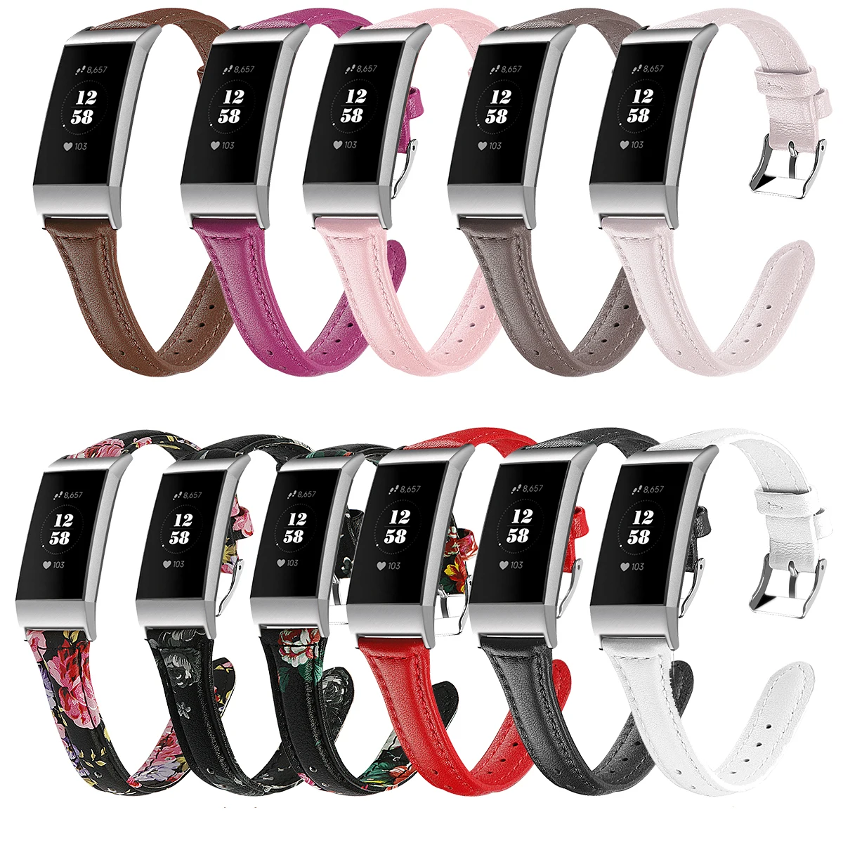 Браслет для Fitbit Charge 3 часы из натуральной кожи спортивный браслет ремешок для Fitbit Charge 3 Цветочный браслет с принтом