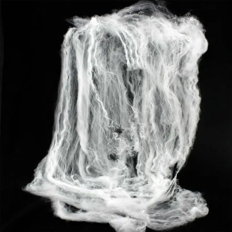 

Halloween Scary Party Scene Props White Stretchy Cobweb Spider Web Horror Halloween Decoration For Bar Haunted House