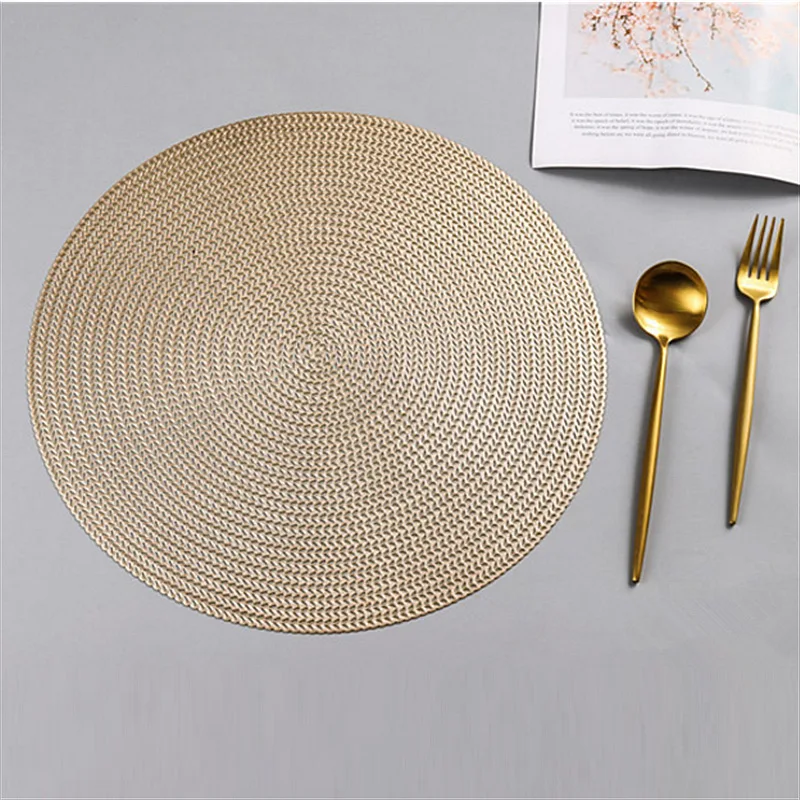 

1pcs Round PVC Placemat Kitchen Dining Table Mats Steak Pad Anti-scalding Insulation Pads INS Nordic Hotel Restaurant Home Decor