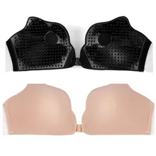 New Self Adhesive Silicone Petals Front Closure Gathered Reusable Lift Up Nipple Covers Invisible Magic Underwear Bras