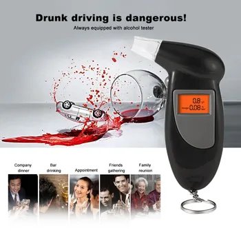 

Portable Handheld Digital Alcohol Tester Digital Alcohol Breath Tester Breathalyzer Analyzer LCD Detector Backlight Light