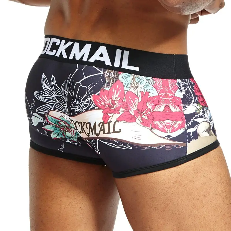 JOCKMAIL, сексуальное мужское нижнее белье, боксеры, игривое, с принтом, для геев, нижнее белье, низкая талия, дышащий, лед, шелк, мультяшный принт, мужские трусы-боксеры - Цвет: 21