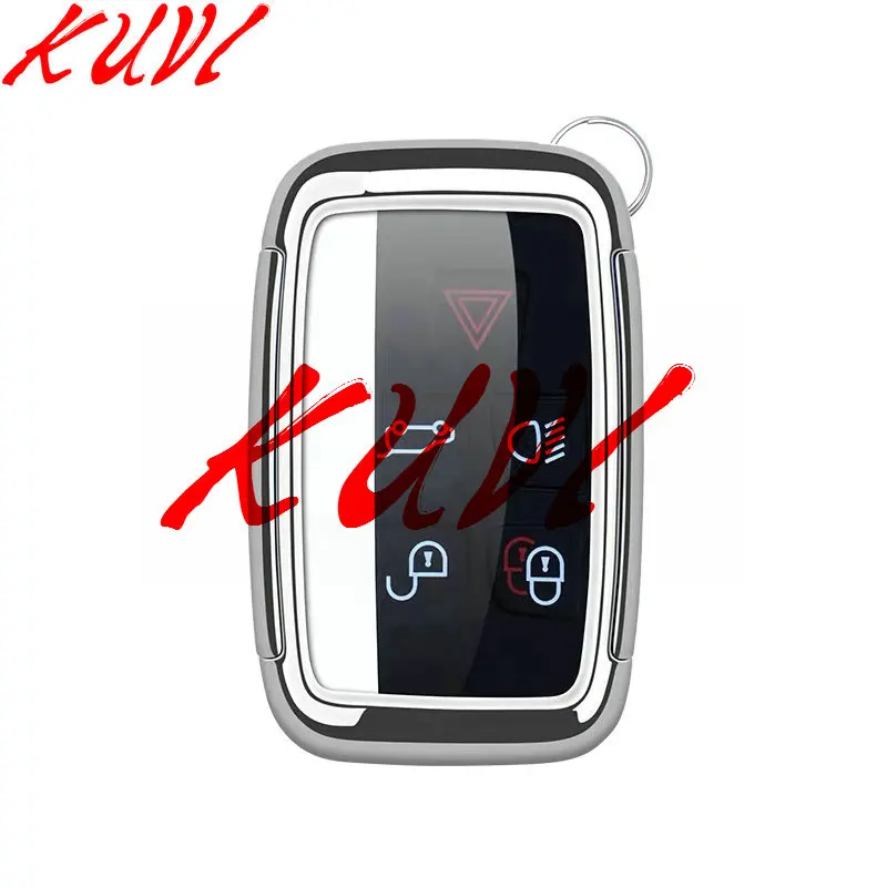 Чехол для ключей из ТПУ для Land Rover A9 Range Rover Sport 4Evoque freelander 2 для Jaguar XE XJ Xjl XF C-X16 гитары - Название цвета: Серебристый