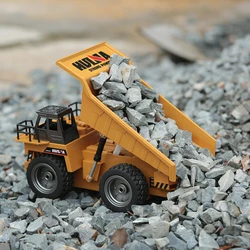 HUINA 1540 1:18 RC camion dumper chenille tracteur 6 canaux modèle de voitures d'ingénierie excavatrice 2.4G voiture radiocommandée jouets pour garçon 