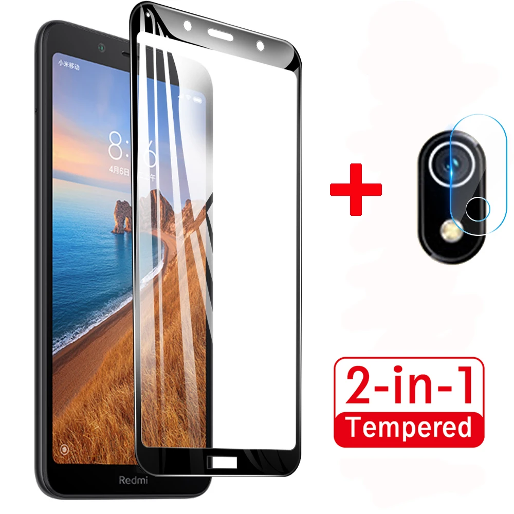 

2-in-1 Back Camera Lens Film + Front Tempered Glass For Xiaomi Redmi 7A Glass Protective screen protector For Xiaomi Redmi 7A