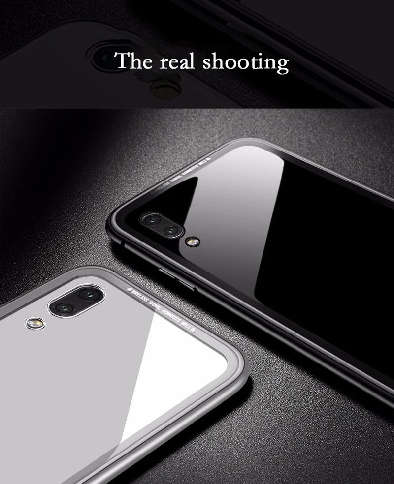 Магнитный адсорбционный металлический чехол для телефона для Xiao mi Red mi Note 7 5 6 Pro 6A mi 9 8 lite mi 9 SE POCO F1 закаленное стекло Магнитная крышка