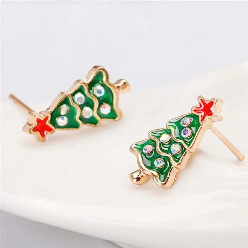 

Fashion Christmas Ear Studs Rhinestone Star Tree Shape Stud Earrings Pierced Earrings Clothing Accessories Personality Design