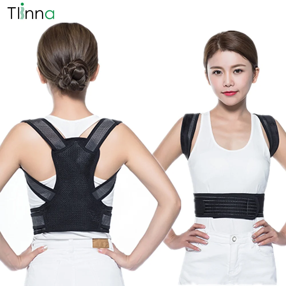 

Tlinna Posture Corrector Brace Support Belt Adjustable Back Clavicle Spine Back Correction Prevents Slouching for Kids Adult