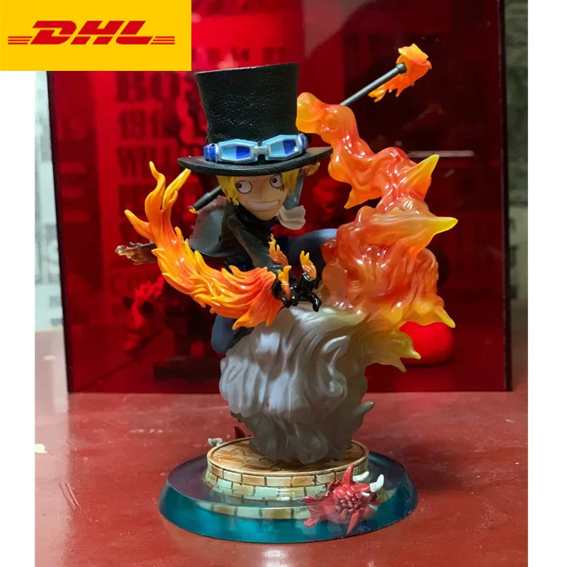 4&quot One Piece Statue Revolutionary Army Bust Sabo Mera-Mera Fruit Full-Length Portrait Original GK Action Figure Toy 10CM X495 | Игрушки и