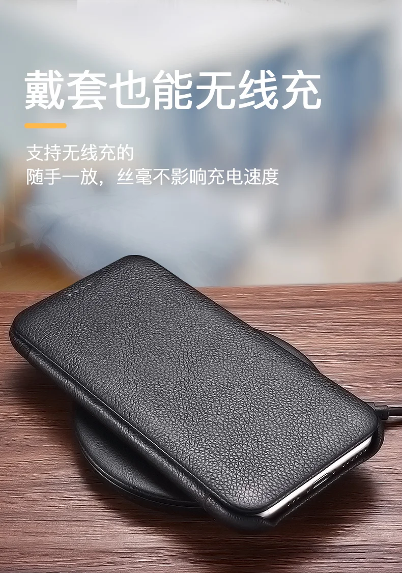 icarer бренд натуральная кожа флип чехол из воловьей кожи Личи Чехол для iPhone 11 Pro Max