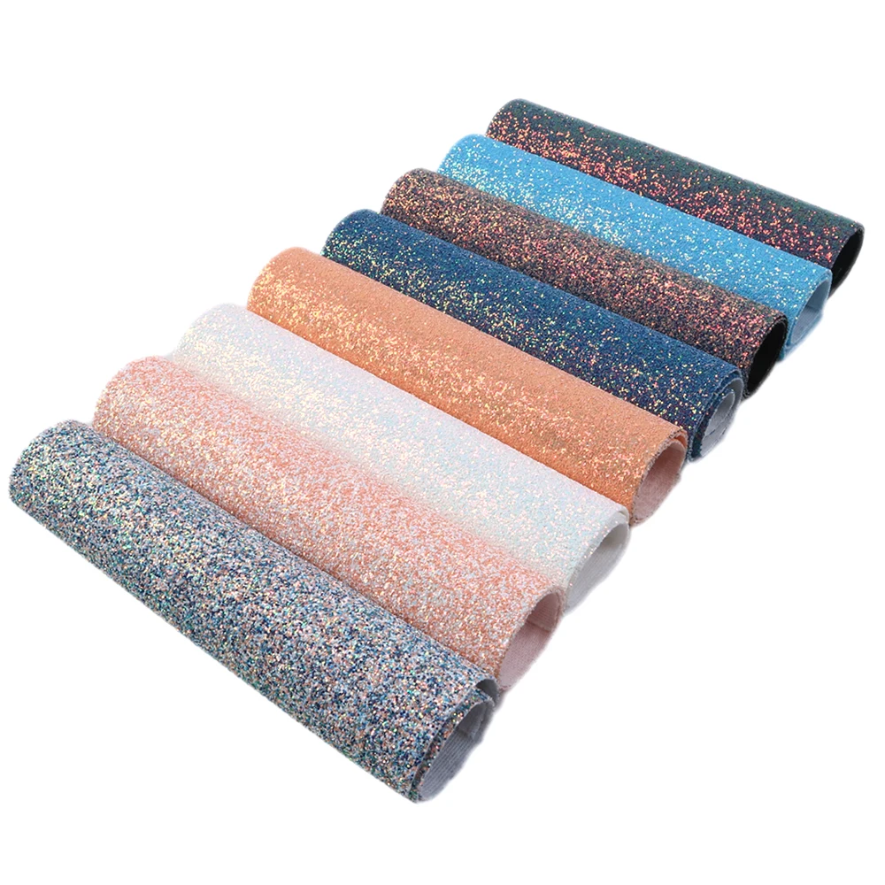 

David accessories 20*34cm Chunky Glitter Faux Synthetic Leather Fabric DIY Bow Bag Phone Cover Material Home Decoration,1Yc7626