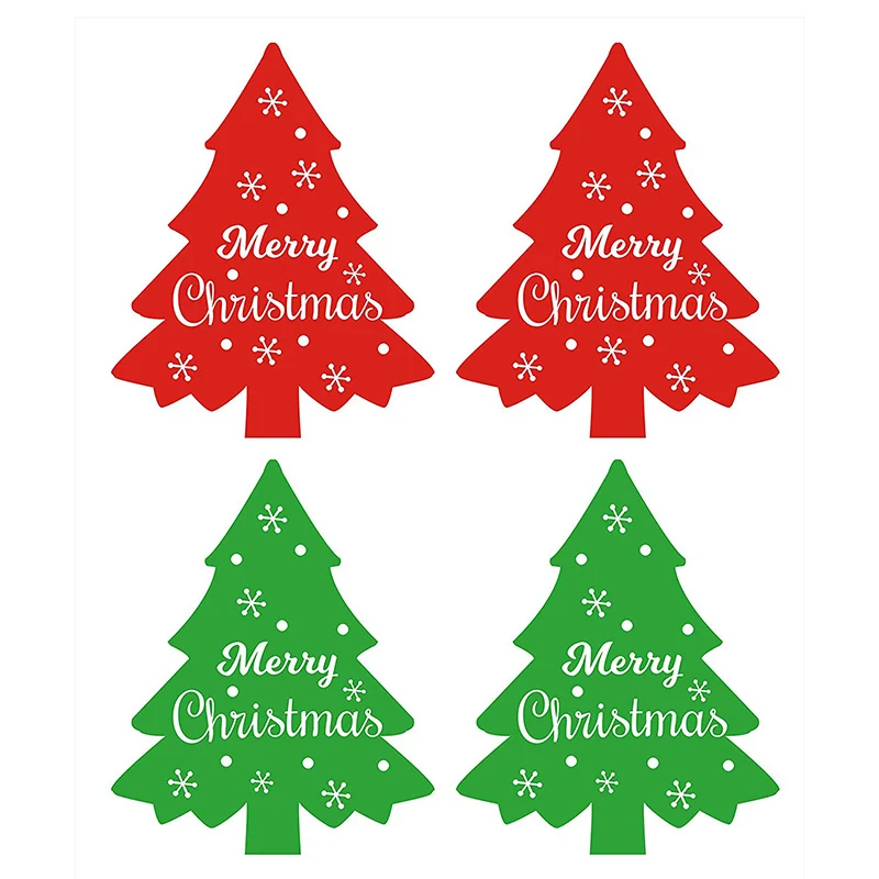 Merry Christmas Tree Sticker Label 300pcs/Pack Christmas Holiday Sticker Card Gift Envelope Decorative Tags 2.5X1.5 christmas ornaments sticker gift sticker shop label santa snowman sticker scrapbook decoration seal 500pcs 2sizes