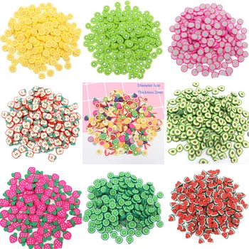 

50g 1cm*2mm Thick Soft Clay Fruits Slices Kiwi Lemon Polymer Clay Sprinkles for Crafts DIY Phone Decoration Accessories