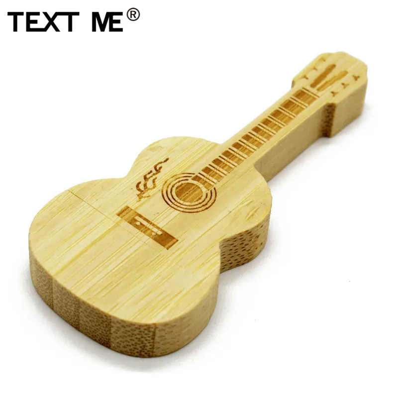 Usb флешка с логотипом TEXT ME maple деревянная бамбуковая гитара 4 ГБ 8 16 32 64 usb 2 0|USB