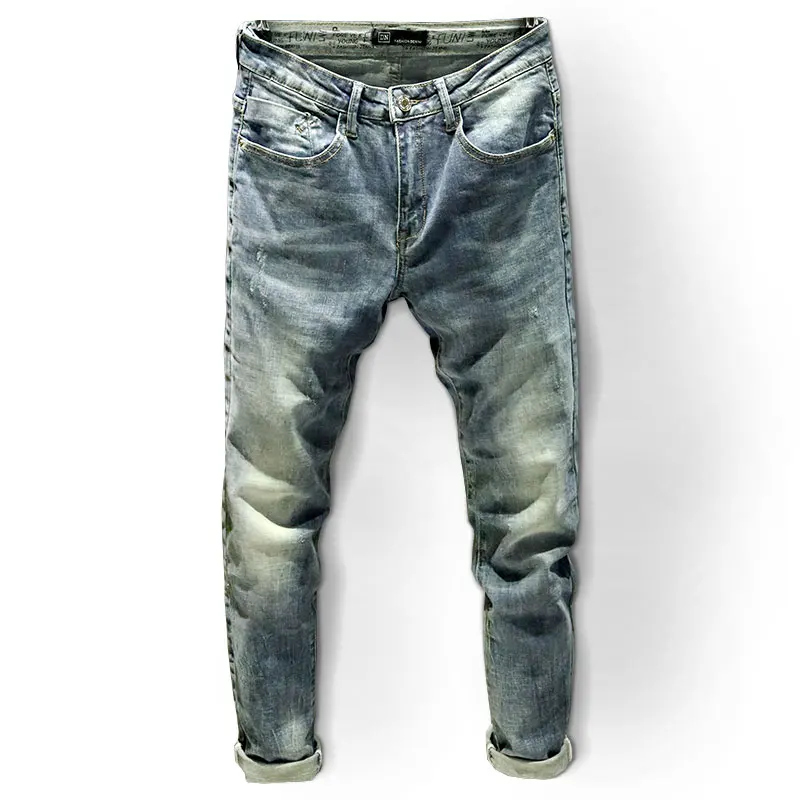 

2020 New Korean Style Jeans Men's Slim Fit Stretch Pencil Pants