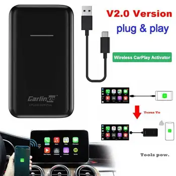 

Carlinkit Apple CarPlay IOS 13 2.0 USB Update Wireless Auto Connect for Car OEM Original Wired CarPlay To Wireless Carplay Black