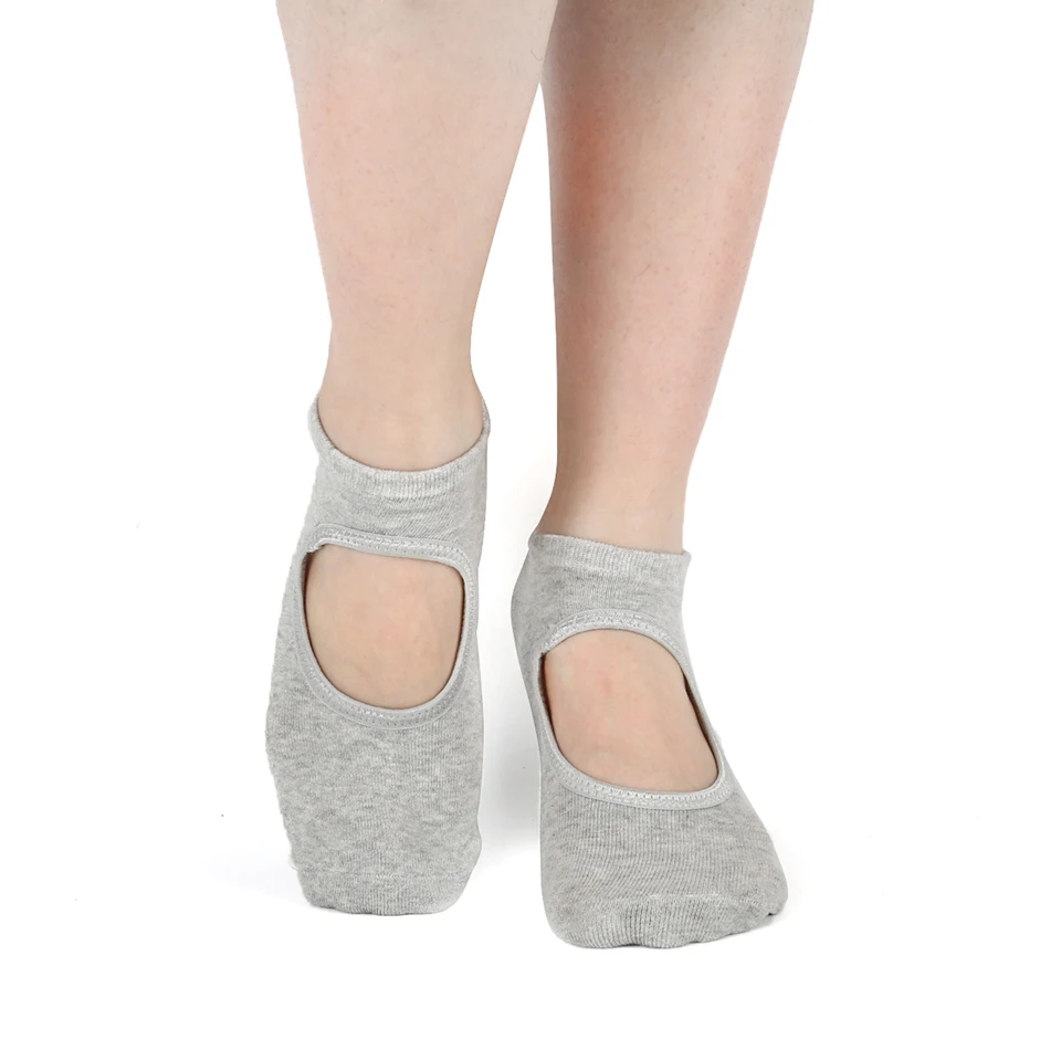 Силиконовые Нескользящие носки для йоги для женщин, Пилатес Барре, танцевальные Тапочки, балетные дышащие женские спортивные носки с открытой спиной