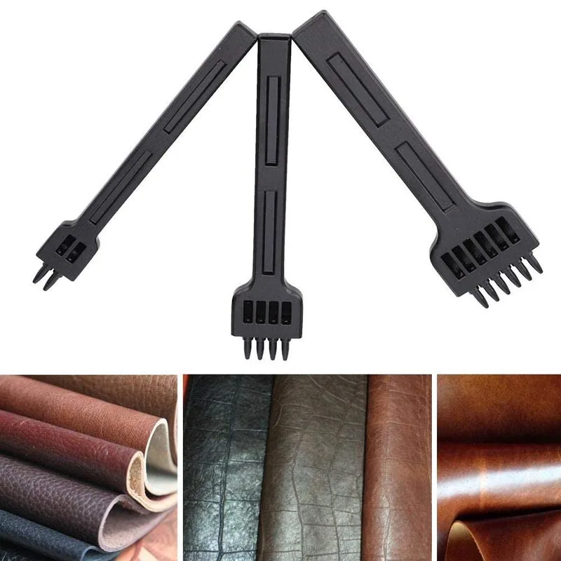 1pc 4/5/6mm Spacing Punch Tool For Leather Hole Punches Tool Lacing Stitching Sewing DIY Leather Craft Tools 2/4/6 Prong Cutter