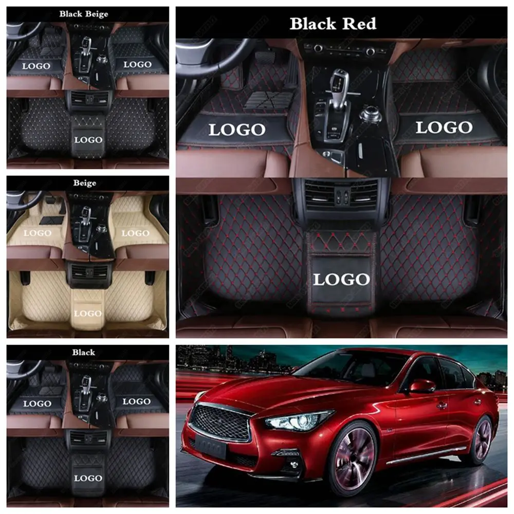 Автомобильные коврики для INFINITI Q50 Q50L Q60 Q70L M35 G37 G25 роскошный кожаный автомобильный коврик водонепроницаемый автомобильный коврик для ног