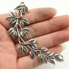 WYSIWYG 2 pièces 87x38mm pendentif branche feuille breloque pendentifs pour la fabrication de bijoux Antique couleur argent grande branche breloque ► Photo 2/3