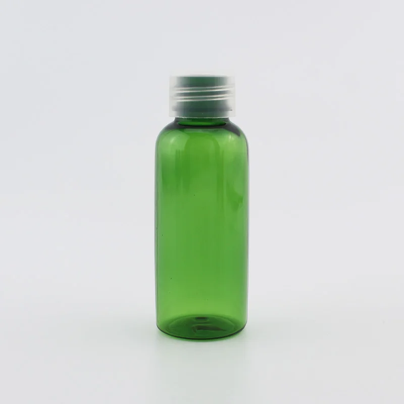Green Bottle Clear 50 мл X 50 синий пластиковый флакон для косметики Пустые контейнеры жидкое косметическое средство бутылки с винтовой крышкой, дорожные бутылочки набор - Цвет: Green Bottle Clear