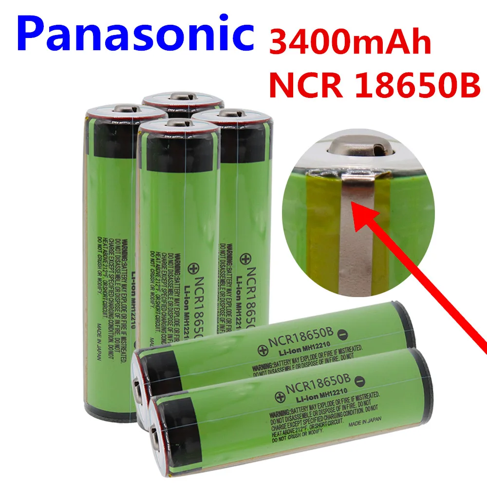 

2-20pcs Panasonic 18650 battery 3400mah 3.7v lithium battery for NCR18650B 3400mah Suitable for flashlight battery + protection